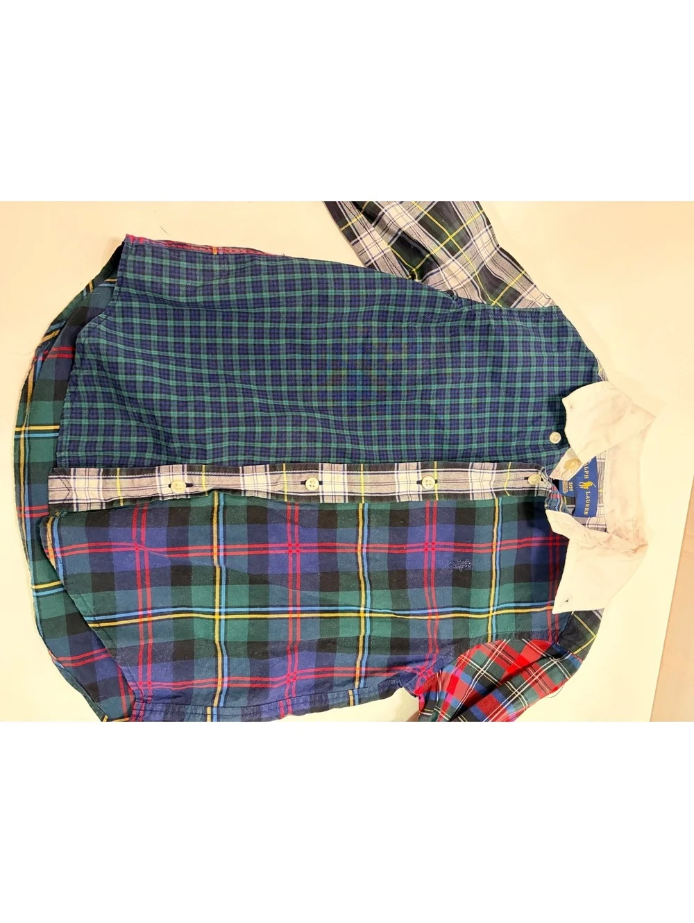 Polo Ralph Lauren Multi Plaid L/S Shirt With White Collar 3T